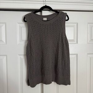 A New Day Taupe Knit Sleeveless Sweater